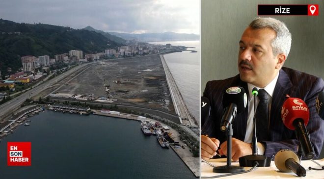 Rize’de Şehir Hastanesi’nin yükseleceği alanın dolgusunda sona doğru